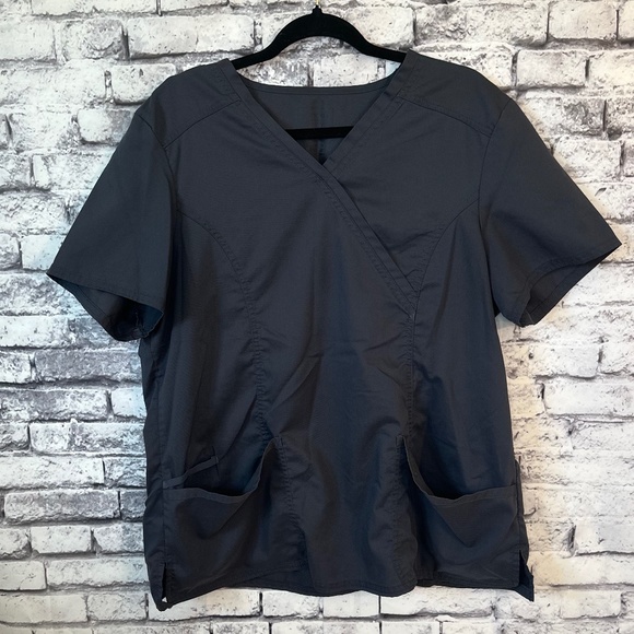 Cherokee Workwear Gray Scrub Top Size XL - Picture 2 of 8
